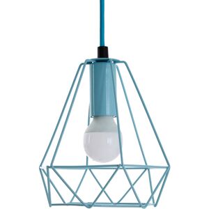 Premier Housewares Pastel Blue Metal Wire Pendant Light White Modern Ceiling Light Chandelier 16 x 16 x 115