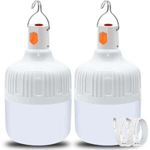 Ymyny - Rechargeable Camping Lantern - 2 Pack 40 Watt Rechargeable Lamp - 360° usb Rechargeable Lamp - Portable Hanging Lantern for Camping - usb