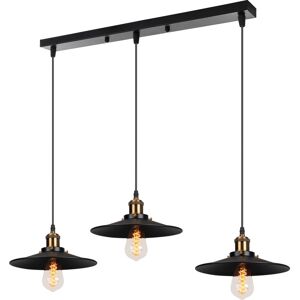 AXHUP Retro Pendant Light 3 Lights Pendant Lamp Ø22cm Metal Iron Lamp Shade Industrial Hanging Light Antique Chandelier Vintage Ceiling Lamp for Cafe Bar