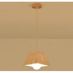 Wottes - Modern Simple Pendant Light Geometric Ceiling Lamp Adjustable Hanging Lamp Indoor Wooden Chandelier