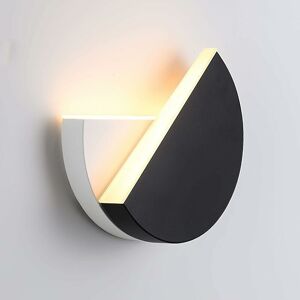 HOOPZI Rotatable Wall Lamp, 360°Adjustable Decorative Wall Lighting Fixture with 12W led, 3000K Warm White Modern Creative Art Deco Black Wall Light for