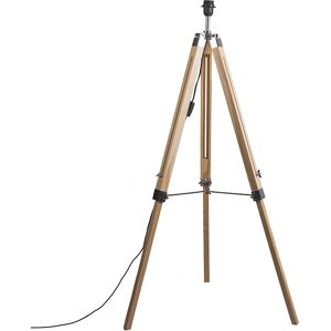 QAZQA Rustic Floor Lamp Wood Without Lampshade - Tripod