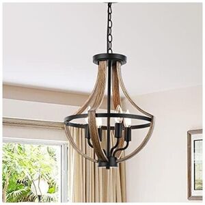 Ganeed - Rustic Famrhouse Chandelier Ceiling Light Adjustable Height Pendant Light Vintage Ceiling Light Fixture for Dinning Room Kitchen Living Room