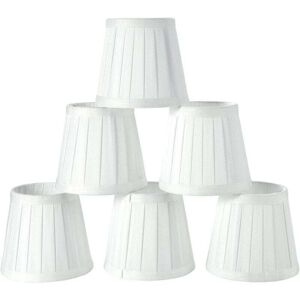 YMYNY Set of 6 Fabric Lampshades for Ceiling and Pendant Lamps, Clip-on Lampshades for Wall and Bedside Lamps (Pure White) mumu