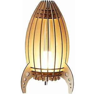 Dewdat - Space Rocket Night Light, led Wooden Space Rocket Bedside Lamp, Creative Children's Bedside Lamp, Wooden usb Rechargeable Wooden Night