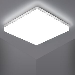 GOECO Square LED ceiling light, LED ceiling lamp, IP44 LED ceiling light, ceiling light applicable to bathroom, living room, kitchen, bedroom,