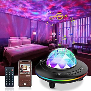 Héloise - Star Projector,Galaxy Projector,Red led Night Light,Night Light Projector with 360 Rotating Remote Control,Music Changes,Timer Bluetooth