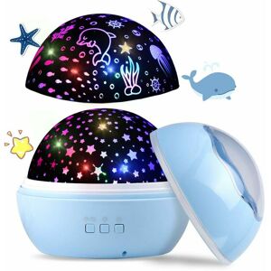 Hoopzi - Starry Sky led Projector, Baby Night Light, Ocean World 2 in 1 Projection Lamp with usb Cable (Blue)