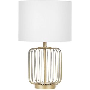 Beliani - Table Lamp Metal Cage Base Bedside Table Living Room Bedroom Gold Thouet