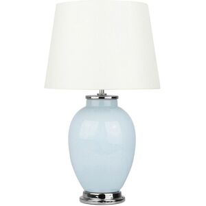 Beliani - Traditional Table Lamp Bedside Lamp Ceramic Base Empire Shade Blue Brenta