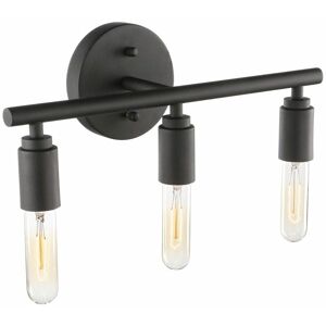 DEWDAT Vintage Black Bathroom Mirror Light with 3 Lights, Industrial Style Bathroom Mirror Light, E27 Metal Bathroom Mirror Light, Retro 40CM Wall Lamp,