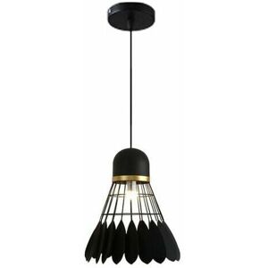 Dewdat - Vintage Industrial Metal Pendant Light Badminton Shaped Chandelier Lampshade for Bedroom Dining Room Cafe Black