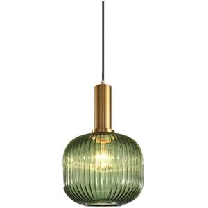 TONCHEAN Vintage Industrial Pendant Light, Modern Retro Style Hanging Ceiling Light, Pendant Lamp, Glass Shade with Polished Brass Lamp Holder [Energy Class