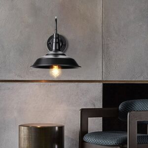 WOTTES Vintage Industrial Wall Light Wire Metal Wall Lamp Indoor Wall Sconce Retro Lights Fixture Black Ø26CM