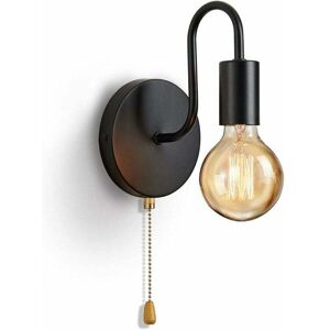 Ikodm - Vintage Wall Light E27 Standard Socket Wall Sconces Indoor Industrial Retro Metal Lamp with Switch for Living Room Bedroom Industrial Decor