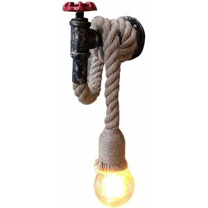 HOOPZI Wall Lamp Hemp Rope Water Pipe Industrial Light Fixture Retro Creative Wall Lamp Lamp 1 E27 Socket Perfect Decorative Lighting