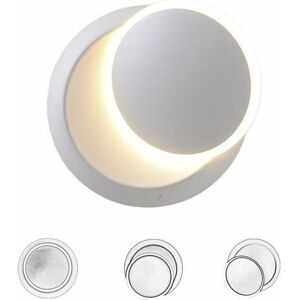 DEWDAT Wall Lights Indoor Warm White led Wall Lamp 5W Modern Wall Sconce Warm White Creative 2 in 1 Iron Wall Sconce Led Lamp (White)