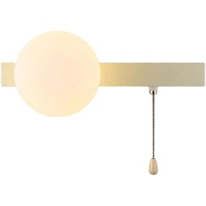 IKODM Wall Mount Lamp Globe Glass Wall Sconce Lighting with Pull Chain Switch Wall Lights Long Rectangle Metal Base Picture Light