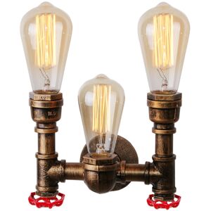WOTTES Vintage Wall Lamp Fixtures Double Head Wall Sconce Iron Steampunk Metal Wall Light Rust E27