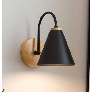 IKODM Wooden Wall Sconces, Modern Reading Lamp, Minimalist Bedside Lamp, Vintage Indoor Wall Lamp, Art Deco Wall Light, Loft, Bedroom, Living Room, Office,