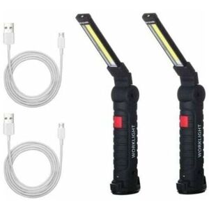 ZVD - 2 x cob Work Light Rechargeable led Work Lamp cob Workshop Lamp Torch Flashlight Work Light led Work Lamp With Magnetic Base Inspection Lamp
