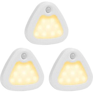 ZVD-3 Pack Wireless Motion Sensor Lights Battery Powered Super Bright LED Night Light with Magnetic Strips/3M Adhesive Tapes for Cabinets, Hallways,