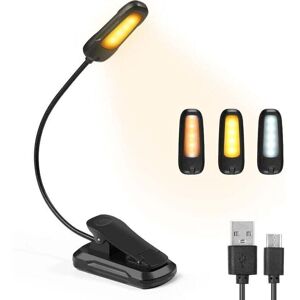 ZVD - Book Light, Rechargeable led Reading Light, 3 Brightness Modes x 3 Colors (White/Warm/Warm White), 360° Flexible Neck, Reading Lamp for Reading