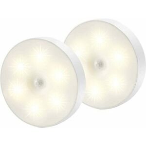 ZVD-Led Night Light, Magnetic Indoor Motion Sensor Light with Free Adhesive Pads, Stick Anywhere, Wireless Sensor USB Rechargeable Warm White 2 Pack