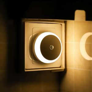 ZVD-LED Night Light, Warm White Night Light with Plug, Round, Light Sensing, Energy Efficient, Pack of 2