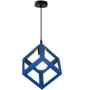 ZVD-Modern Industrial Lighting, E27 Cage Metal Shade Ceiling Light (Cube Blue)