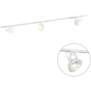 Qazqa White Magnax Track Light System with Adjustable Spotlights - 3 Lights Qazqa White Magnax Track Light System with Adjustable Spotlights - 3 Lights