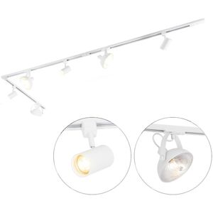 QAZQA White Magnax Track Lighting System with 6 Adjustable Heads QAZQA White Magnax Track Lighting System with 6 Adjustable Heads