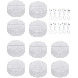 TLILY 10pcs Acrylic 3D LED Lamp Base Table Night Light 7 Color TLILY 10pcs Acrylic 3D LED Lamp Base Table Night Light 7 Color