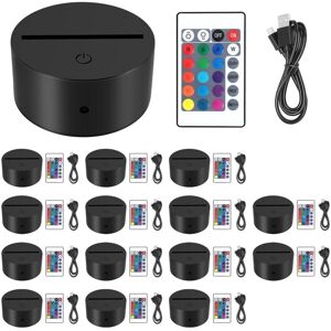 TLILY 15 Sets 3D Night LED Light Lamp Base 16 Colors Display with Remote Control USB for Acrylic TLILY 15 Sets 3D Night LED Light Lamp Base 16 Colors Display with Remote Control USB for Acrylic