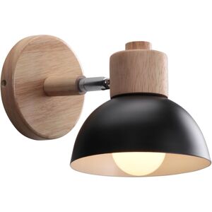 Norcks - 15CM Minimalist Retro Wall Lights (Black) Nordic Modern Wall Lamp Wood Metal Wall Sconce Vintage Wall Light E27 For Dining Room Living Room Norcks - 15CM Minimalist Retro Wall Lights (Black) Nordic Modern Wall Lamp Wood Metal Wall Sconce Vintage Wall Light E27 For Dining Room Living Room