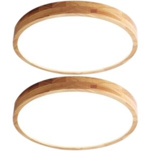 Wottes - 2-pack Modern led Ceiling Light Flush Mount Ceiling Lamp Round Pendant Light Wood Grain Flat Hanging Light Cold White Light Ø40CM Wottes - 2-pack Modern led Ceiling Light Flush Mount Ceiling Lamp Round Pendant Light Wood Grain Flat Hanging Light Cold White Light Ø40CM