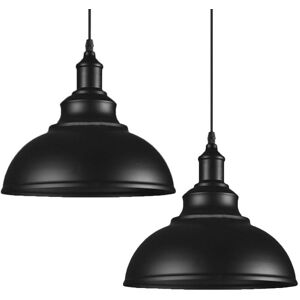 STOEX 2 Pack Pendant Light Industrial Ceiling Lighting Metal Lamp Shade for Farmhouse Restaurant Kitchen Chandelier E27 Black STOEX 2 Pack Pendant Light Industrial Ceiling Lighting Metal Lamp Shade for Farmhouse Restaurant Kitchen Chandelier E27 Black