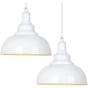 STOEX 2 Pack Pendant Light Industrial Ceiling Lighting Metal Lamp Shade for Farmhouse Restaurant Kitchen Chandelier E27 White STOEX 2 Pack Pendant Light Industrial Ceiling Lighting Metal Lamp Shade for Farmhouse Restaurant Kitchen Chandelier E27 White