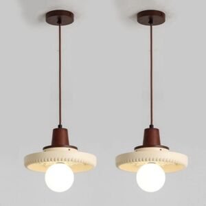 WOTTES 2-pack Vintage Hanging Ceiling Light Adjustable Pendant Lamp Carved Chandelier Fixture Environmentally Friendly Resin Ø25cm WOTTES 2-pack Vintage Hanging Ceiling Light Adjustable Pendant Lamp Carved Chandelier Fixture Environmentally Friendly Resin Ø25cm
