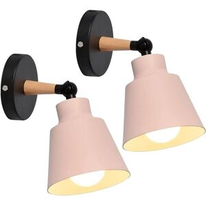 MEMKEY 2 Packs Vintage Industrial Wall Lights Ceiling Lamps E27 Metal Adjustable Retro Indoor Wall Light for Bedroom Kitchen Restaurant (Pink) MEMKEY 2 Packs Vintage Industrial Wall Lights Ceiling Lamps E27 Metal Adjustable Retro Indoor Wall Light for Bedroom Kitchen Restaurant (Pink)