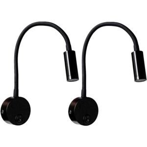TONCHEAN 2 Pcs 3W Black Wall Mounted Reading Lamps, Flexible Neck Adjustable Desk Lamp, Eye Care led Bedside Lamp with Switch (Warm White) TONCHEAN 2 Pcs 3W Black Wall Mounted Reading Lamps, Flexible Neck Adjustable Desk Lamp, Eye Care led Bedside Lamp with Switch (Warm White)