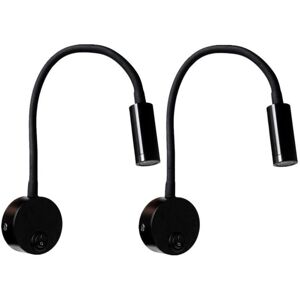 WOIYIC 2 Pcs Black 3W Wall Reading Lamp, Flexible Adjustable Neck Wall Light Aluminum Desk Lamp, Eye Care LED Bedside Lamp with Switch WOIYIC 2 Pcs Black 3W Wall Reading Lamp, Flexible Adjustable Neck Wall Light Aluminum Desk Lamp, Eye Care LED Bedside Lamp with Switch