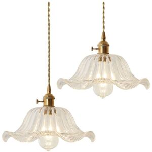 WOTTES Industrial Vintage Pendant Lamp Glass Metal Ceiling Hanging Light Adjustable Chandelier for Loft Kitchen Coffee Transparente 2Pcs WOTTES Industrial Vintage Pendant Lamp Glass Metal Ceiling Hanging Light Adjustable Chandelier for Loft Kitchen Coffee Transparente 2Pcs