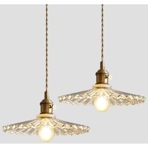 Wottes - E27 Vintage Pendant Light Glass Metal Hanging Lamp Adjustable Ceiling Lighting Fixture for Loft Bar Living Room Kitchen 2Pcs Wottes - E27 Vintage Pendant Light Glass Metal Hanging Lamp Adjustable Ceiling Lighting Fixture for Loft Bar Living Room Kitchen 2Pcs