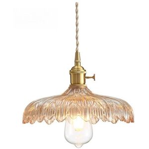 Wottes - Retro Pendant Ceiling Light Adjustable Indoor Hanging Lamp Creative Glass Chandelier Lampshade Amber Wottes - Retro Pendant Ceiling Light Adjustable Indoor Hanging Lamp Creative Glass Chandelier Lampshade Amber