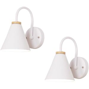 NORCKS 2 Piece Modern Wooden Wall Light E27 Retro Wall Sconce (White) Minimalist Nordic Wall Lights For Living Room Bedroom Study Porch Corridor NORCKS 2 Piece Modern Wooden Wall Light E27 Retro Wall Sconce (White) Minimalist Nordic Wall Lights For Living Room Bedroom Study Porch Corridor