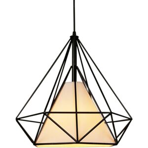 AXHUP Pendant Light Fixtting, Industrial Metal Diamond Chandelier, Hanging Ceiling Lamp with Cage Lampshade E27 for Bedroom Living Room Black 1PCS AXHUP Pendant Light Fixtting, Industrial Metal Diamond Chandelier, Hanging Ceiling Lamp with Cage Lampshade E27 for Bedroom Living Room Black 1PCS