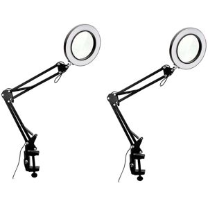 TLILY 2Pcs 10X Magnifying Glass with Light and Clamp 3 Color Modes 10 Brightness Adjustable Magnifying Desk Lamp for Reading TLILY 2Pcs 10X Magnifying Glass with Light and Clamp 3 Color Modes 10 Brightness Adjustable Magnifying Desk Lamp for Reading