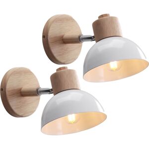 NORCKS 2PCS) Ø15CM Minimalist Retro Wall Lights (White) Nordic Modern Wood Metal Wall Sconce Vintage Wall Light E27 For Dining Room Living Room Kitchen NORCKS 2PCS) Ø15CM Minimalist Retro Wall Lights (White) Nordic Modern Wood Metal Wall Sconce Vintage Wall Light E27 For Dining Room Living Room Kitchen