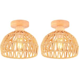 Norcks - 2PCS) 20CM Retro Ceiling Lamp Light Hemp Rope Braided Ceiling Light Modern Indoor Ceiling Light Norcks - 2PCS) 20CM Retro Ceiling Lamp Light Hemp Rope Braided Ceiling Light Modern Indoor Ceiling Light